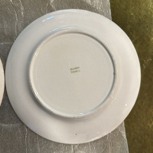 FRENCH SAXON CHINA French Saxon Sheep Saucer Plates Set Of 3 Vintage 22k Gold - Picture 12 of 12